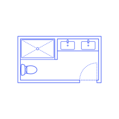 Layouts Bathrooms Primary Shower 2 Wall Ink Drawing Svg Vector, Free Vectors File